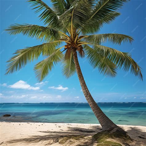 Premium AI Image | Coconut Tree with the Beach Background