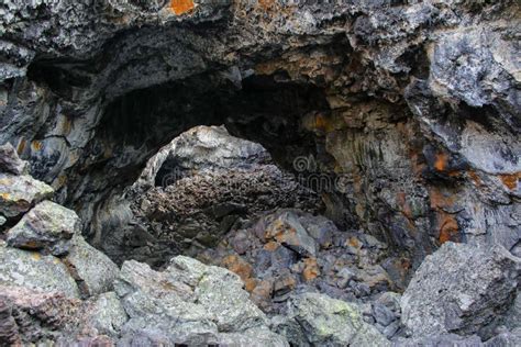 Indian Tunnel Cave in Craters of the Moon National Monument, Idaho, USA Stock Photo - Image of ...