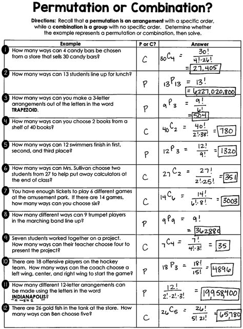 Practice Permutations And Combinations