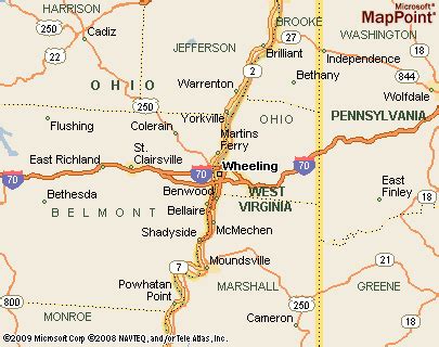 Wheeling, West Virginia Area Map & More