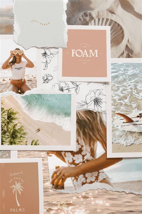 boho branding, mood board, summer aesthetic, tropical vibes, beachy ...