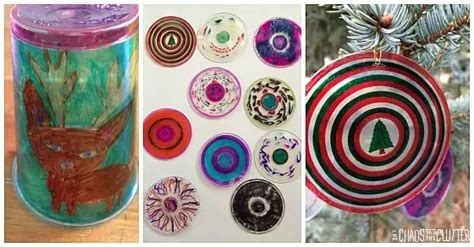 These beautiful Christmas shrinky dink ornaments are made with plastic cups. Christmas Crafts ...