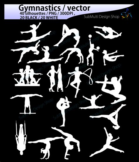 Gymnastics silhouette svg / Gymnastics clipart / silhouette / Gymnastics printable vector file ...