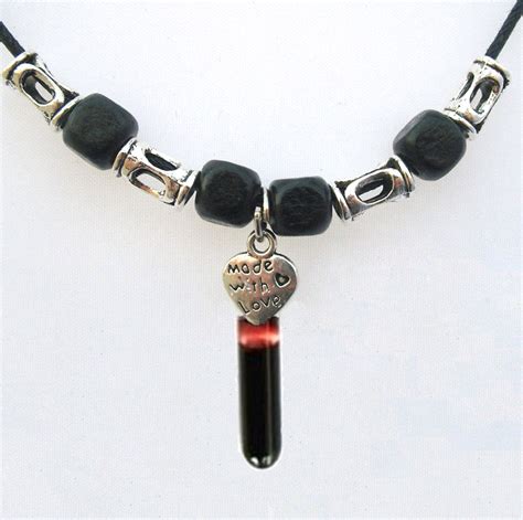 Blood Vial Heart Necklace with Lovers Hearts --Blood Vial Necklaces-Blood Vial Jewelry-Wholesale ...