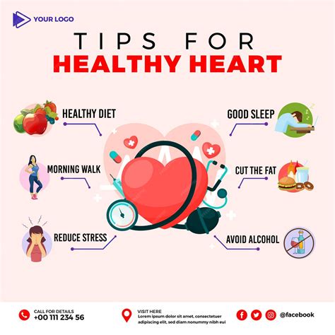 Premium Vector | Healthy heart infographic and social media post