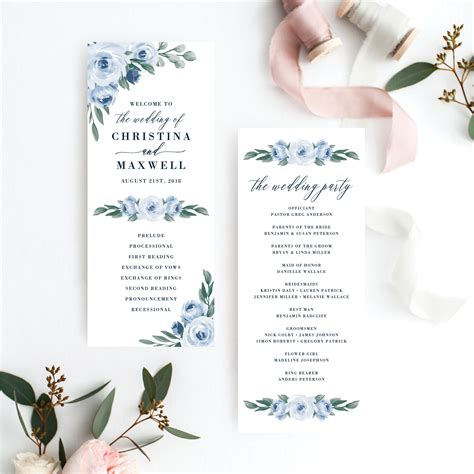 Free Printable Wedding Program Templates Word