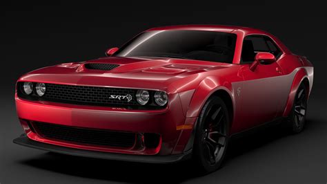 Dodge Challenger SRT Hellcat Widebody 2018 3D model MAX OBJ 3DS FBX C4D LWO