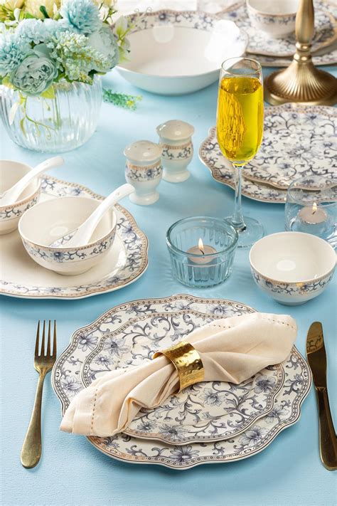 Buy Vigneto Floral Dinner Set (Set of 36) Online | Aza Fashions