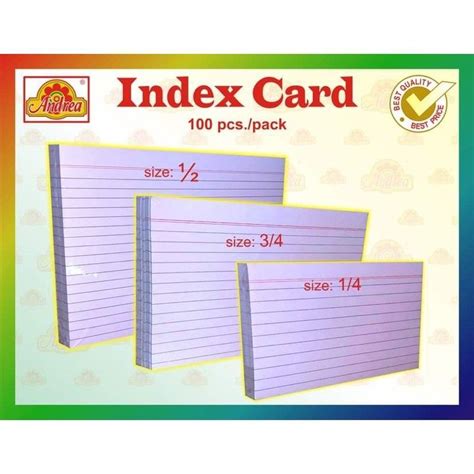 Index Card ( 1/2, 1/4, 1/8) | Shopee Philippines