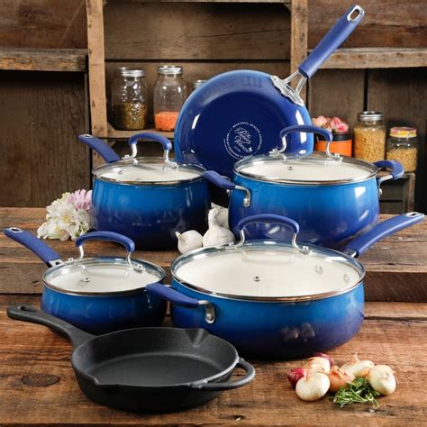 Pioneer Woman Blue Pots And Pans - Pioneer Woman Enamel