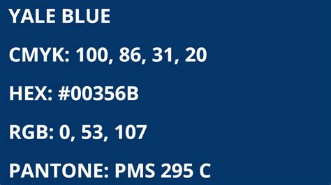 Yale Bulldogs Team Colors | HEX, RGB, CMYK, PANTONE COLOR CODES OF SPORTS TEAMS