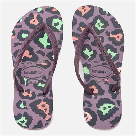 Havaianas Kids' Animal Print Slim Flip Flops - Petunia | Allsole