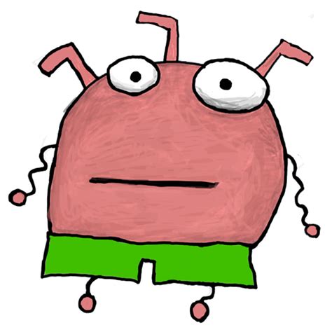 Pink Monster in Green Shorts - Monsters by Kristen