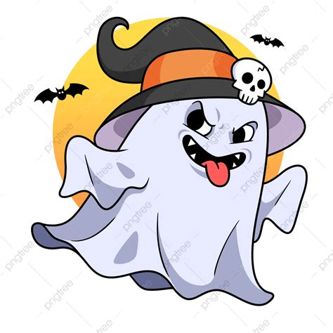 Gambar Bulan Hantu Halloween, Halloween, Bulan, Hantu PNG Transparan Clipart dan File PSD untuk ...