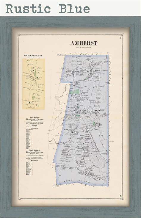 AMHERST, Massachusetts 1873 Map