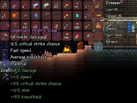 Weapons & Equip - "Night's Edge" items | Terraria Community Forums