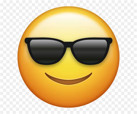 Download Sunglasses Cool Emoji Face [iphone Ios Emojis - Emoji Clipart Free, HD Png Download - vhv