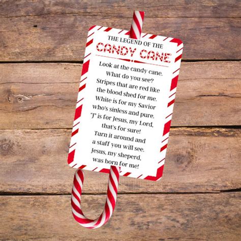 Legend of the Candy Cane Printable Tag Candy Cane Poem - Etsy