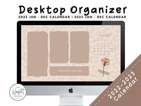 Cute Leopard 2022 2023 Desktop Wallpaper Organizer Calendar - Etsy ...