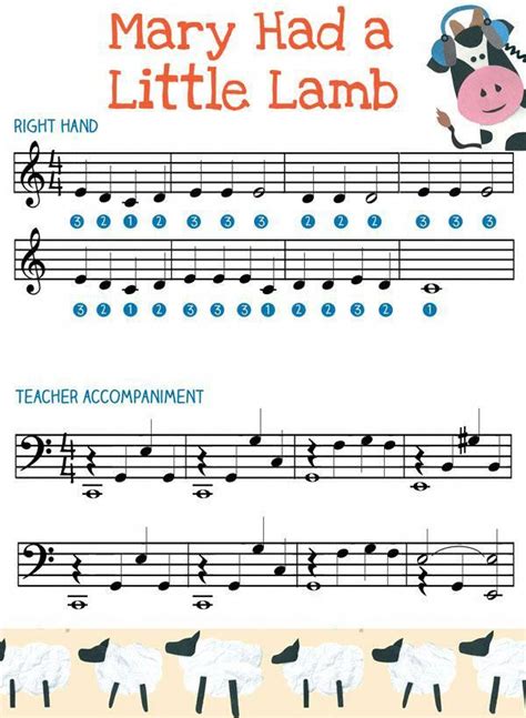 Free piano sheet music for Mary Had a Little Lamb | Violin lessons, Piano lessons