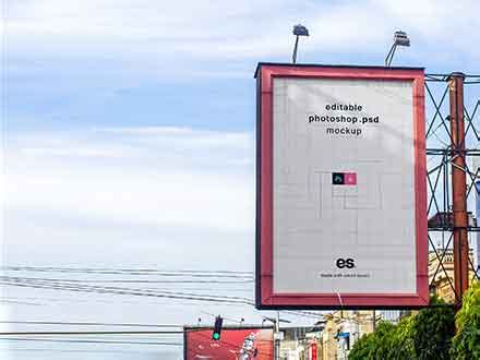 Vertical Billboard Mockup (PSD)