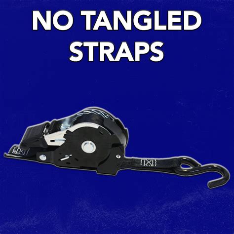 2 Auto Retract - 1" x 12' Retractable Ratchet Straps with Coated S Hook