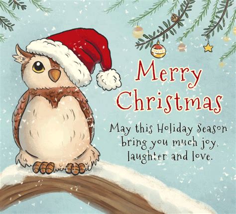 Merry Christmas Owl Free Merry Christmas Wishes eCards, Greeting Cards ...