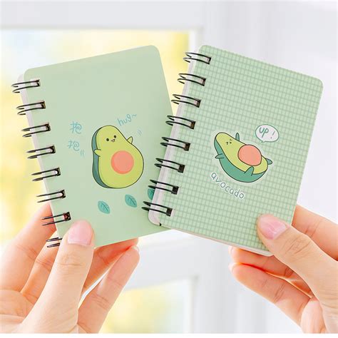 Cute Avocado Rollover Coil Notebook Portable A7 Notebook Student Mini Pocket Notebook Small ...