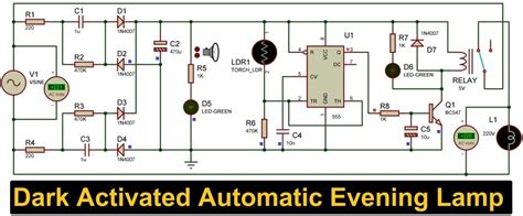 Dark Activated 220V Automatic Evening Lamp using LDR & IC 555