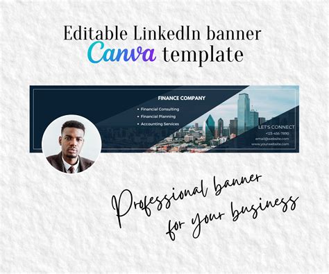 Linkedin Banner Professional Canva Template, Dark Blue Dallas Town ...