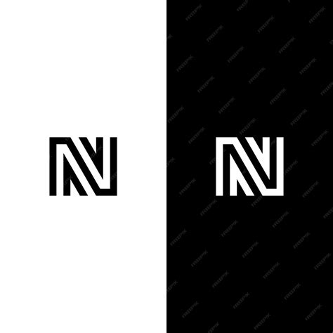 Premium Vector | Letter n monogram logo in black and white colors