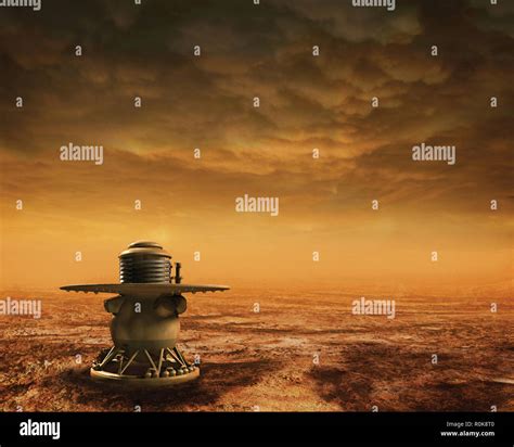 Venera 14 lander rests silently on the landscape of Venus Stock Photo - Alamy