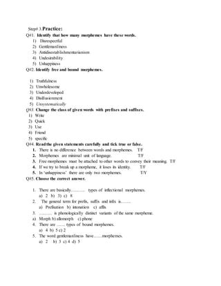 Morpheme and its types in detail | PDF | Free Download