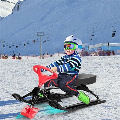 Kids & Baby Snow Sled with Steering Wheel and Brakes | Morealis