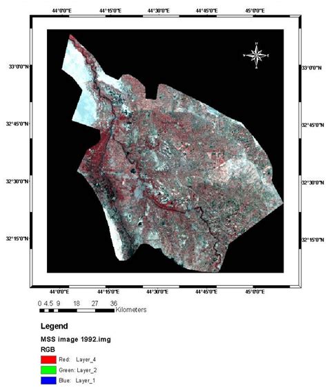 a: Landsat 1 Multispectral Scanner MSS image, date of acquisition 1992 | Download Scientific Diagram