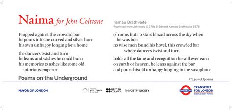 Naima for John Coltrane – Poems on the Underground