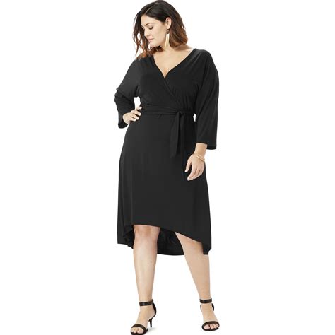 Roaman's - Roaman's Women's Plus Size Dolman-Sleeve Wrap Dress with ...