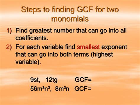 Topic: Factoring MI: Finding GCF (Greatest Common Factor) - ppt download