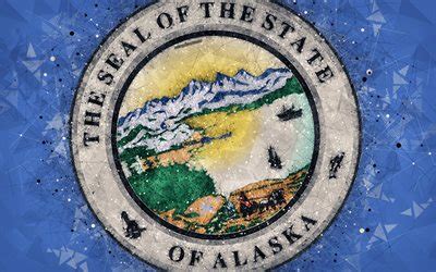 Download wallpapers Seal of Alaska, 4k, emblem, geometric art, Alaska ...