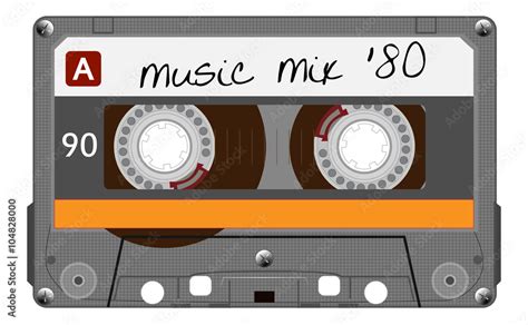 Stockvector Vintage transparent plastic audio cassette. Orange musical ...