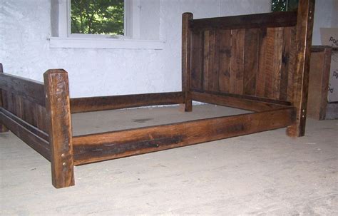 Buy Hand Crafted Reclaimed Antique Oak Wood Queen Size Rustic Bed Frame ...