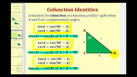 Cofunction Identities - YouTube