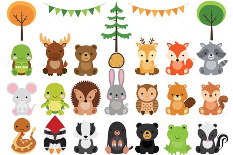 Woodland Baby Animals Clipart Graphic by ClipArtisan · Creative Fabrica