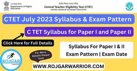 CTET Exam Date 2023: Complete CTET Syllabus 2023 For Paper I & II ...