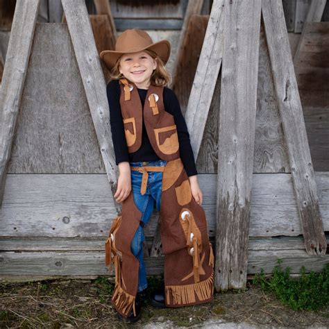 Cowboy Chaps and Vest for Kids, Kids Cowboy Costume, Kids Dressup, Kids Costumes, Cowboy Dressup ...