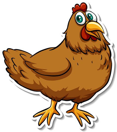 Chicken farm animal cartoon sticker 4650626 Vector Art at Vecteezy