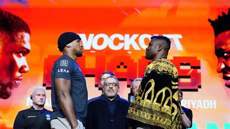 Anthony Joshua and Francis Ngannou face-off | Ngannou: I heard AJ doesn ...