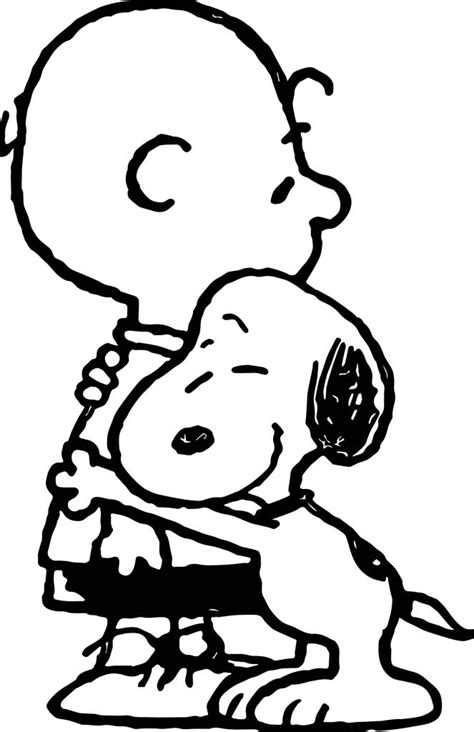 Snoopy Hug Coloring Page - Wecoloringpage.com