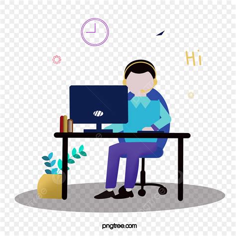 Customer Service Officer PNG Transparent, Customer Service Office Work Scene, Office Clipart ...