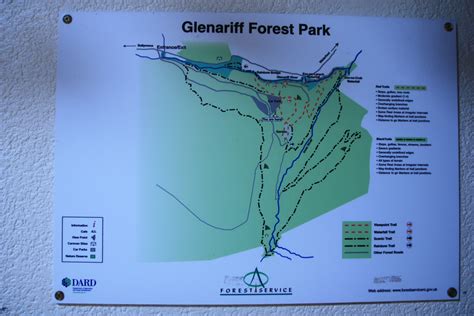 Karte der Wanderwege im Glenariff Forest Park – Matthias in Nordirland (Norn Iron)